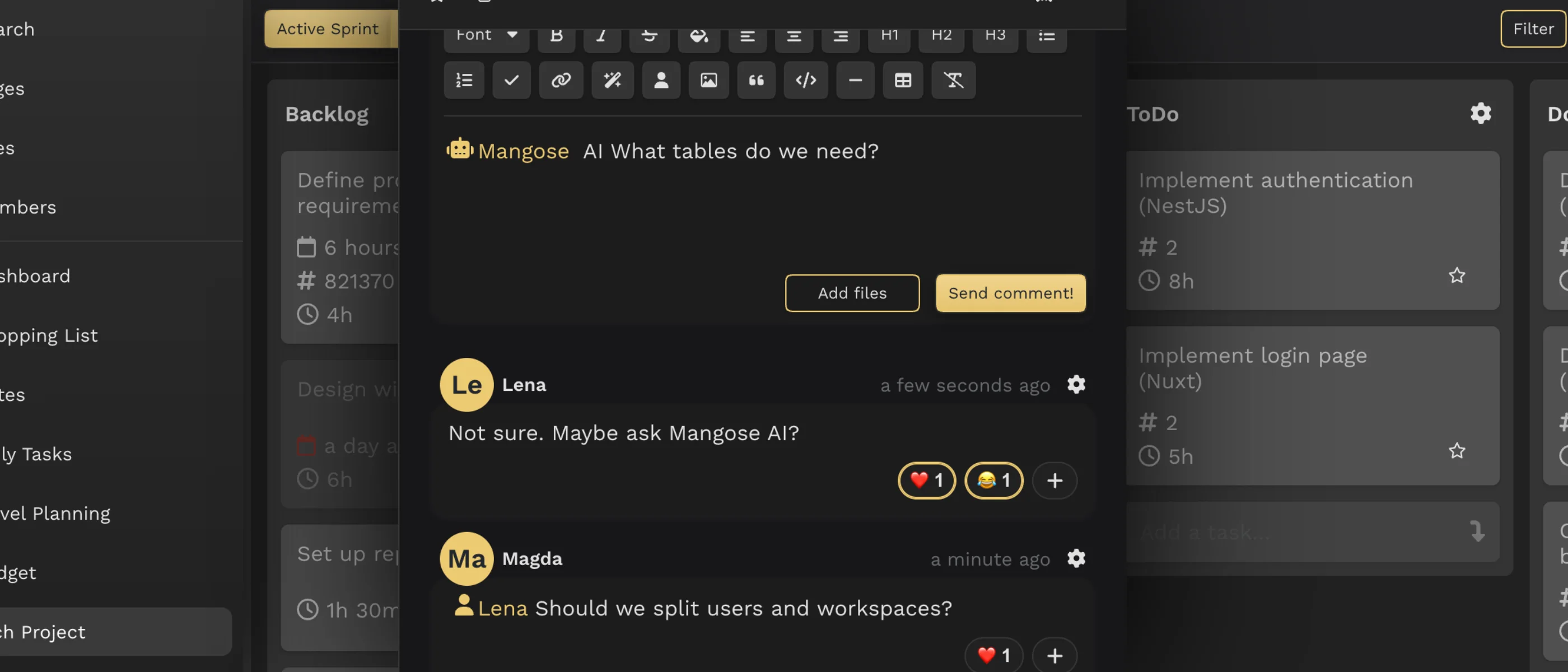 Comments feature preview