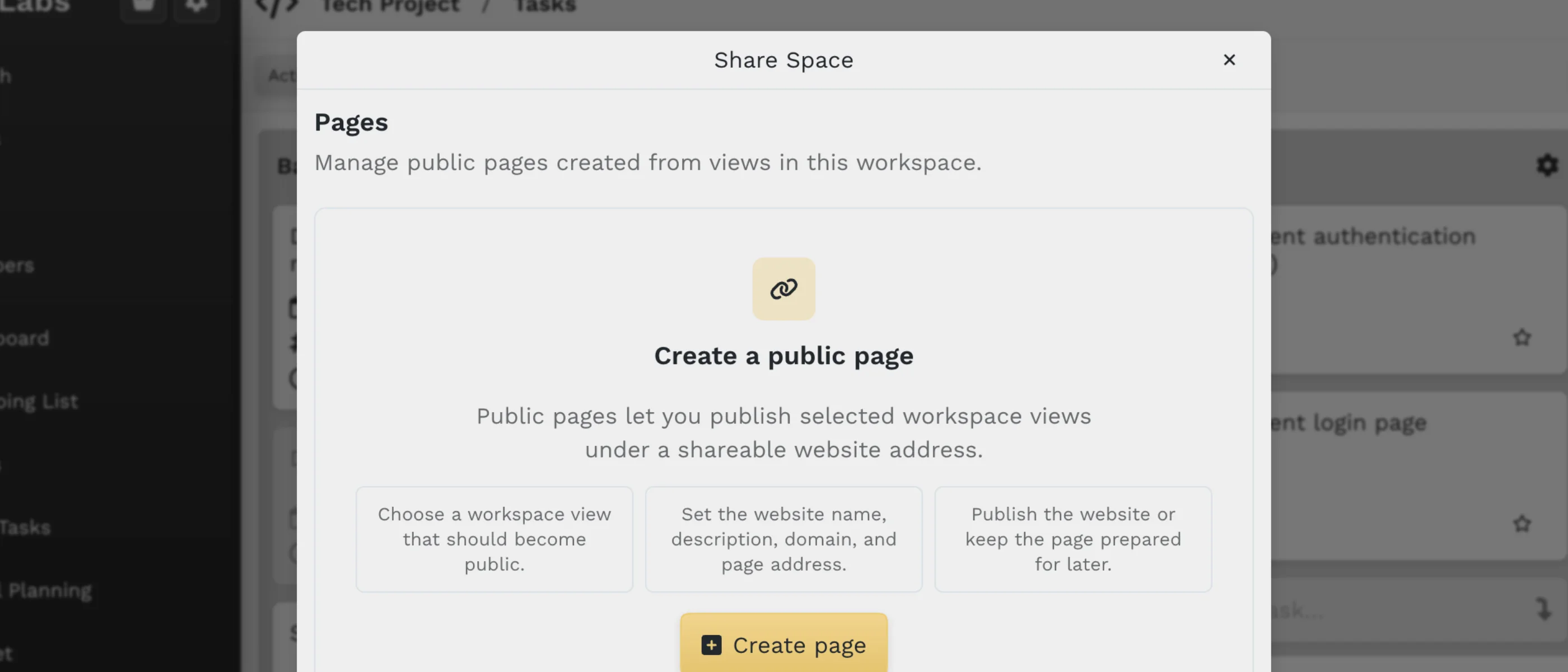 Sharing feature preview